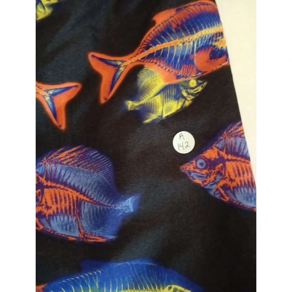 Unbranded Neon Fish Swim Trunks‎ Boys Sz. XL  18/20 Small Snag On Inside Netting